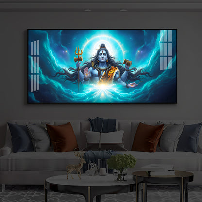 Cosmic Shiva Modern Luxury Backlight Horizontal Wall Art