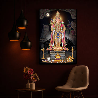 Lord Kartikeya Modern Luxury Backlight Vertical Wall Art