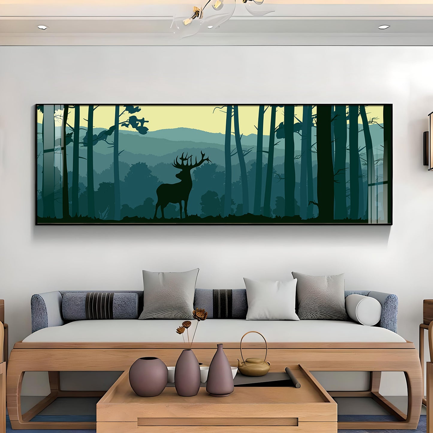 Deer In Forest Premium Acrylic Horizontal Wall Art