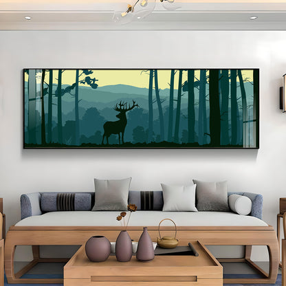 Deer In Forest Premium Acrylic Horizontal Wall Art