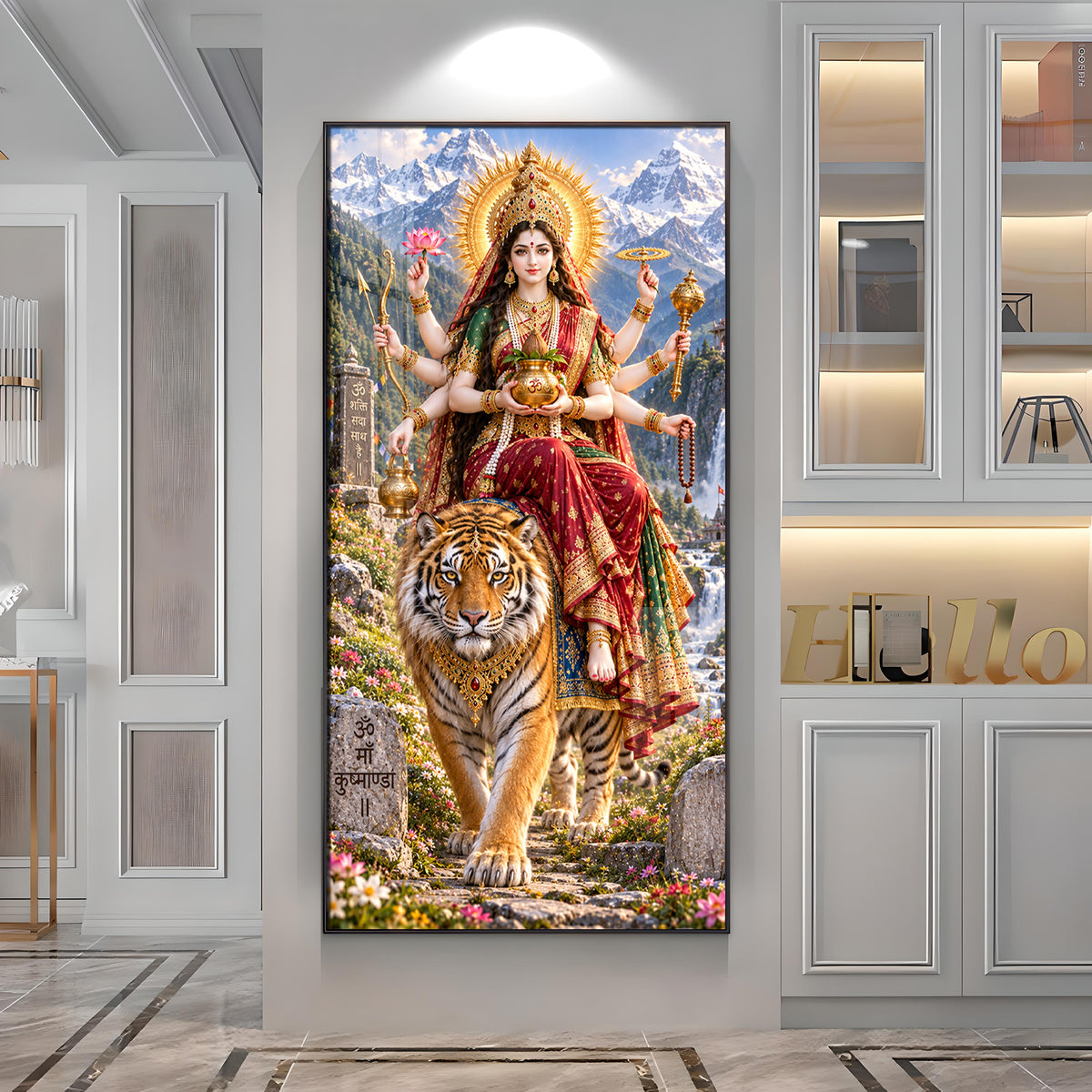 Maa Kushmanda Premium Acrylic Vertical Wall Art