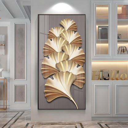 Golden Glow Premium Acrylic Vertical Wall Art