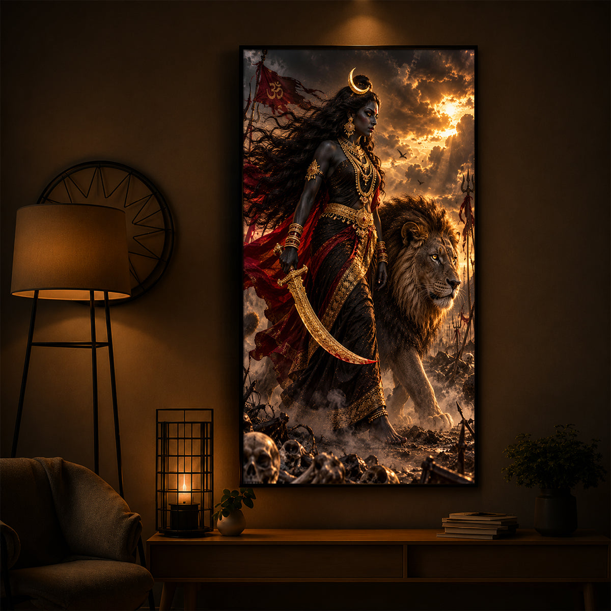 Mata Kali Modern Luxury Backlight Vertical Wall Art