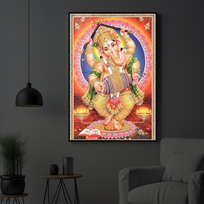 Hindu Bhagwan Ganesh Ji Modern Luxury Backlight Vertical Wall Art