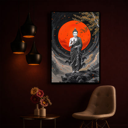 Buddhay Ji Modern Luxury Backlight Vertical Wall Art