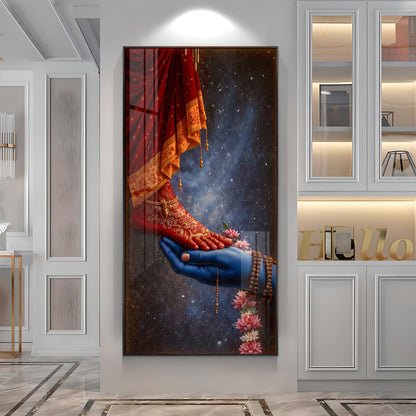 Shiv Ji Hand With Parvati Feet Premium Acrylic Vertical Wall Art