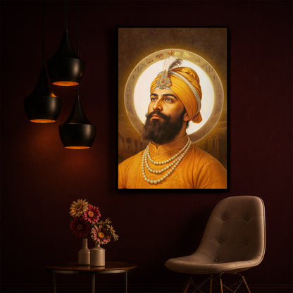 Guru Govind Singh Ji Modern Luxury Backlight Vertical Wall Art