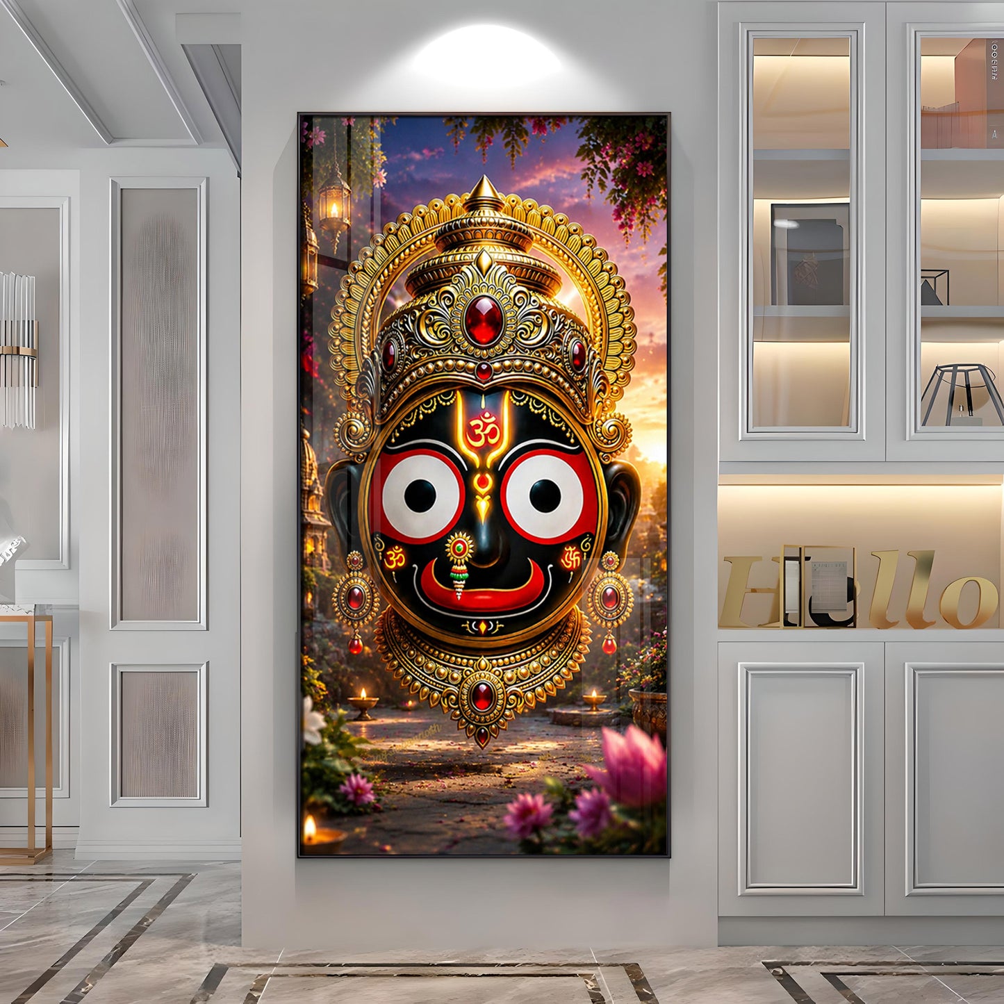 Lord Jagannath Face Premium Acrylic Vertical Wall Art