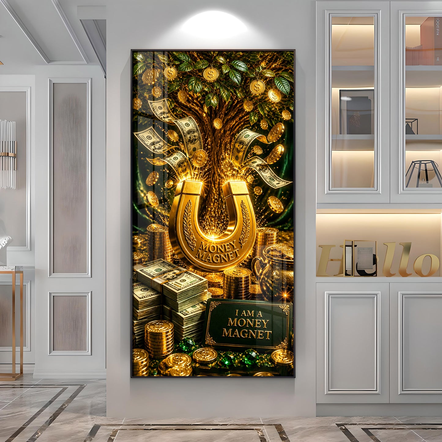 Money Magnet Premium Acrylic Vertical Wall Art