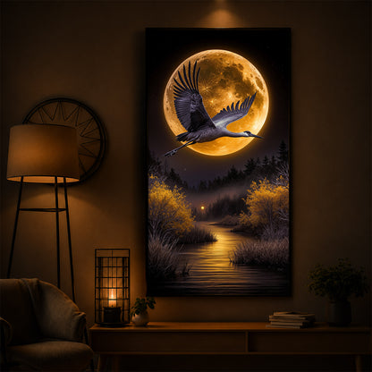 Regalia Bird Modern Luxury Backlight Vertical Wall Art