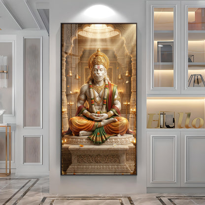 Divine Hanuman Ji Essence Premium Acrylic Vertical Wall Art