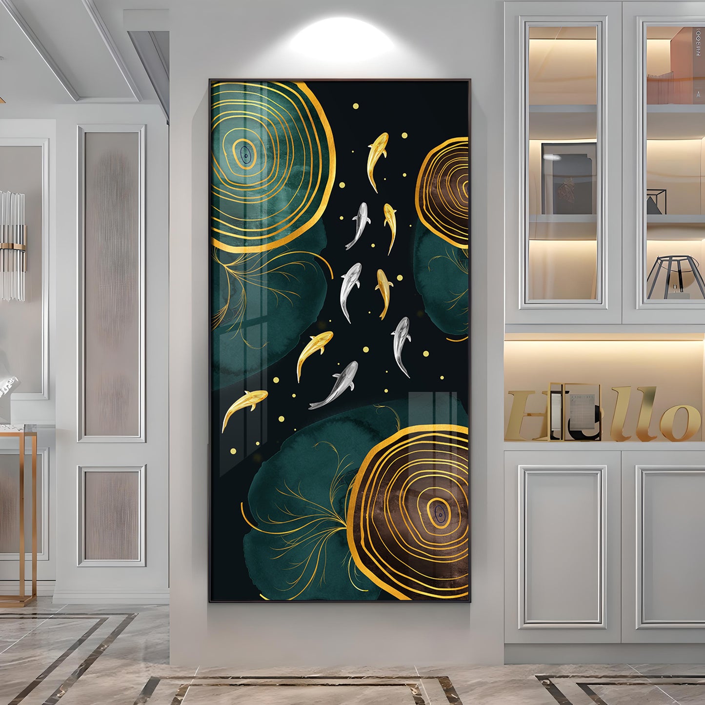 Fishes In Ocean Premium Acrylic Vertical Wall Art