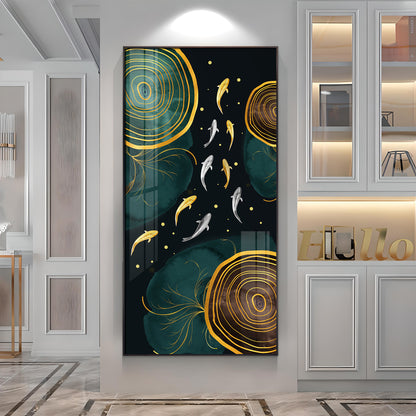 Fishes In Ocean Premium Acrylic Vertical Wall Art