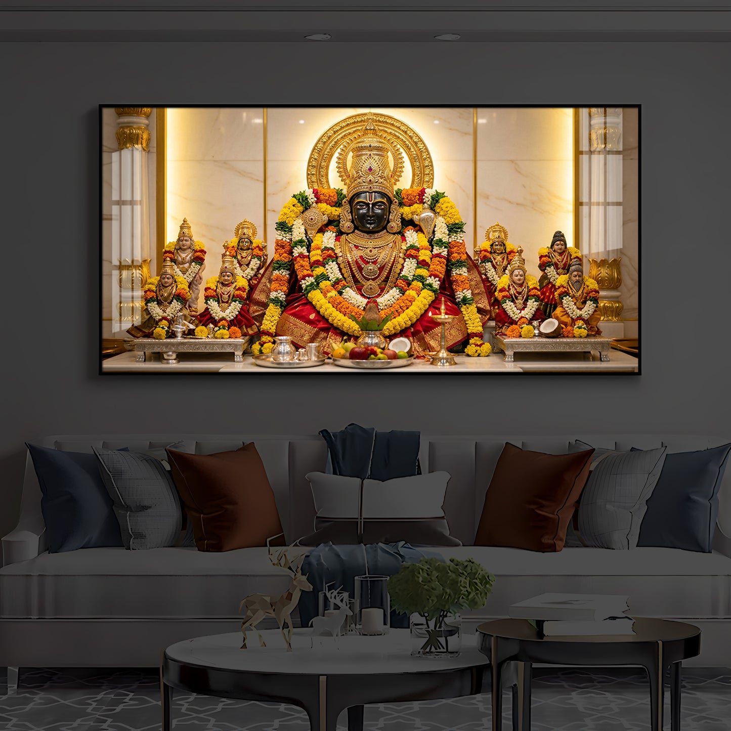 Badrinarayan Modern Luxury Backlight Horizontal Wall Art