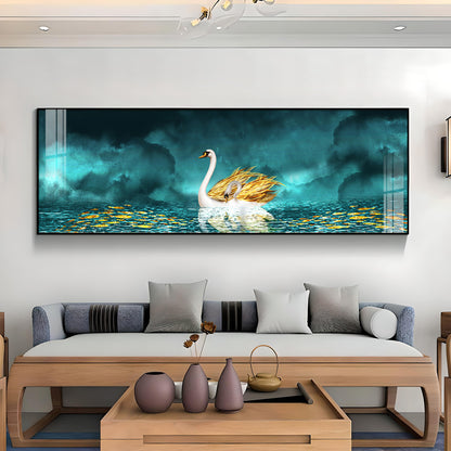 Serene Swan Drift Premium Acrylic Horizontal Wall Art