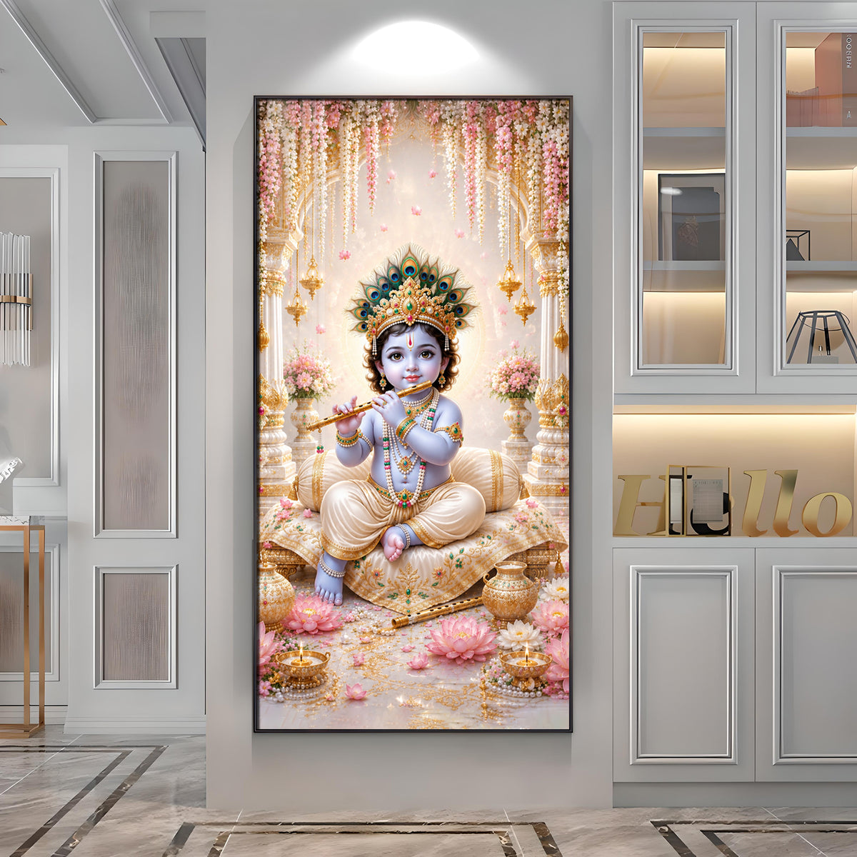 Baal Krishna Premium Acrylic Vertical Wall Art