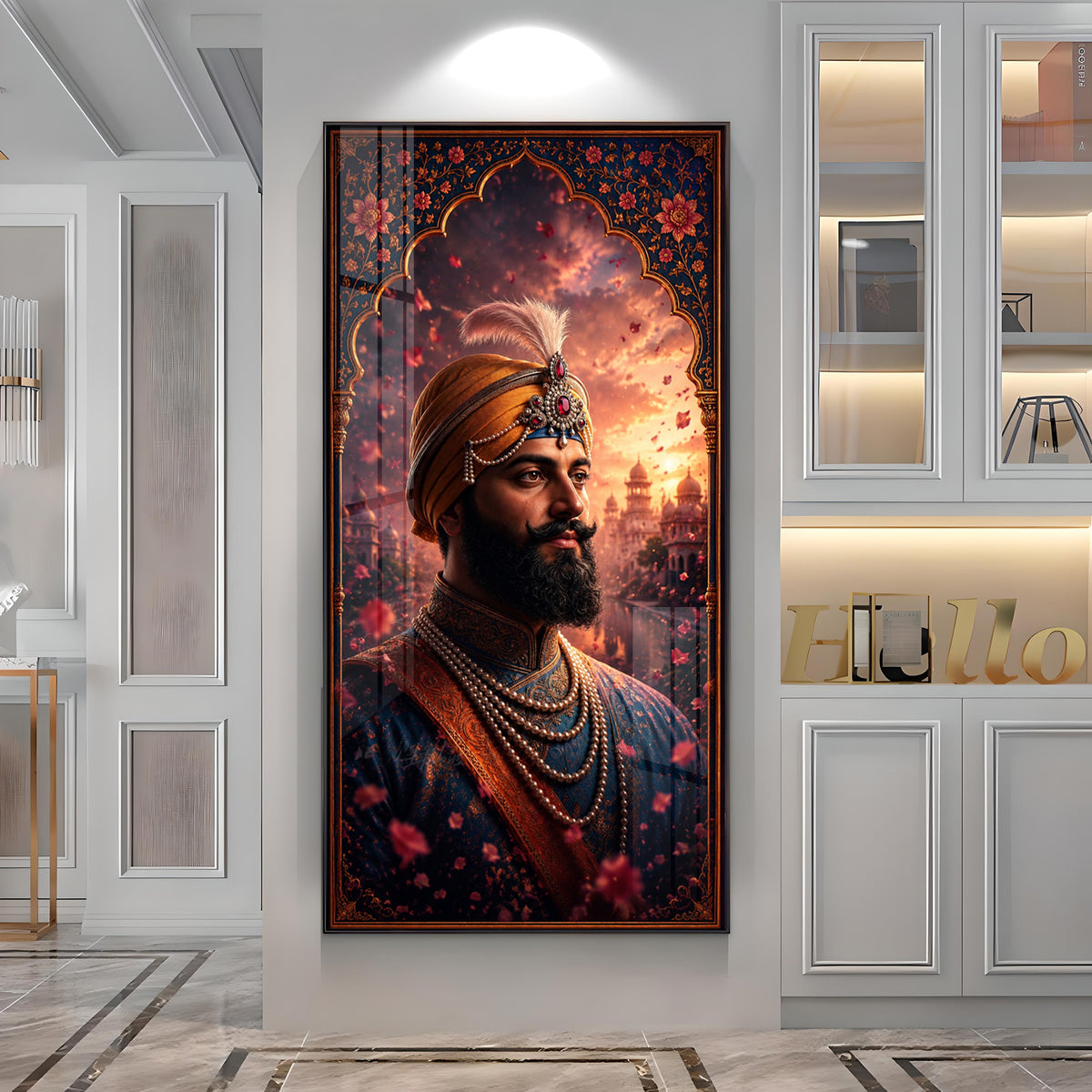 Divine Tenth Sikh Guru Gobind Singh Ji Premium Acrylic Vertical Wall Art