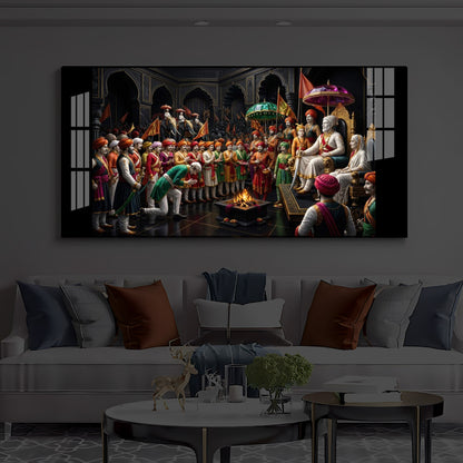 Chhatrapati Shivaji Maharaj Raj Darbar Modern Luxury Backlight Horizontal Wall Art