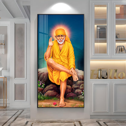 Shirdi Sai Baba Premium Acrylic Vertical Wall Art