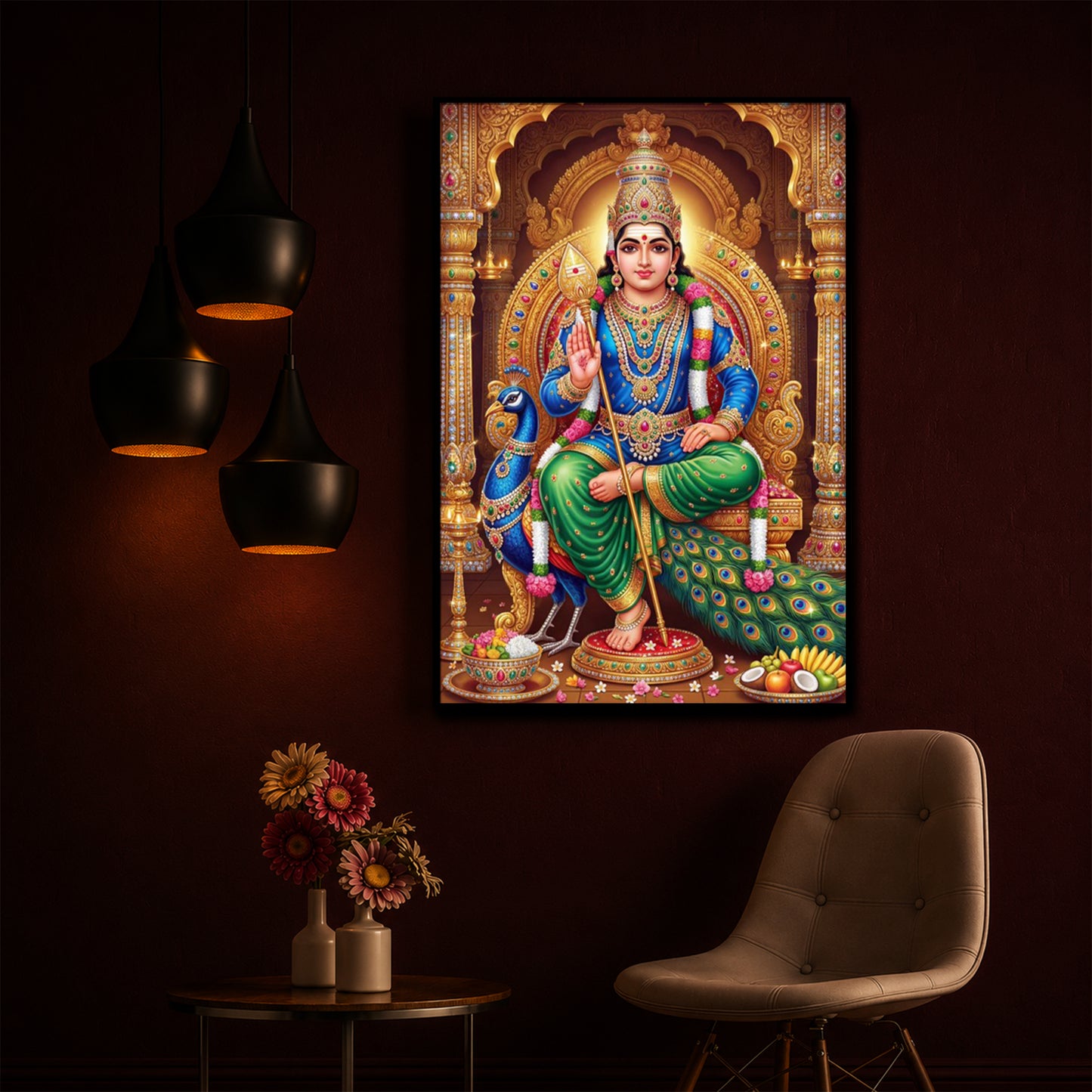 Muruganthunai Modern Luxury Backlight Vertical Wall Art