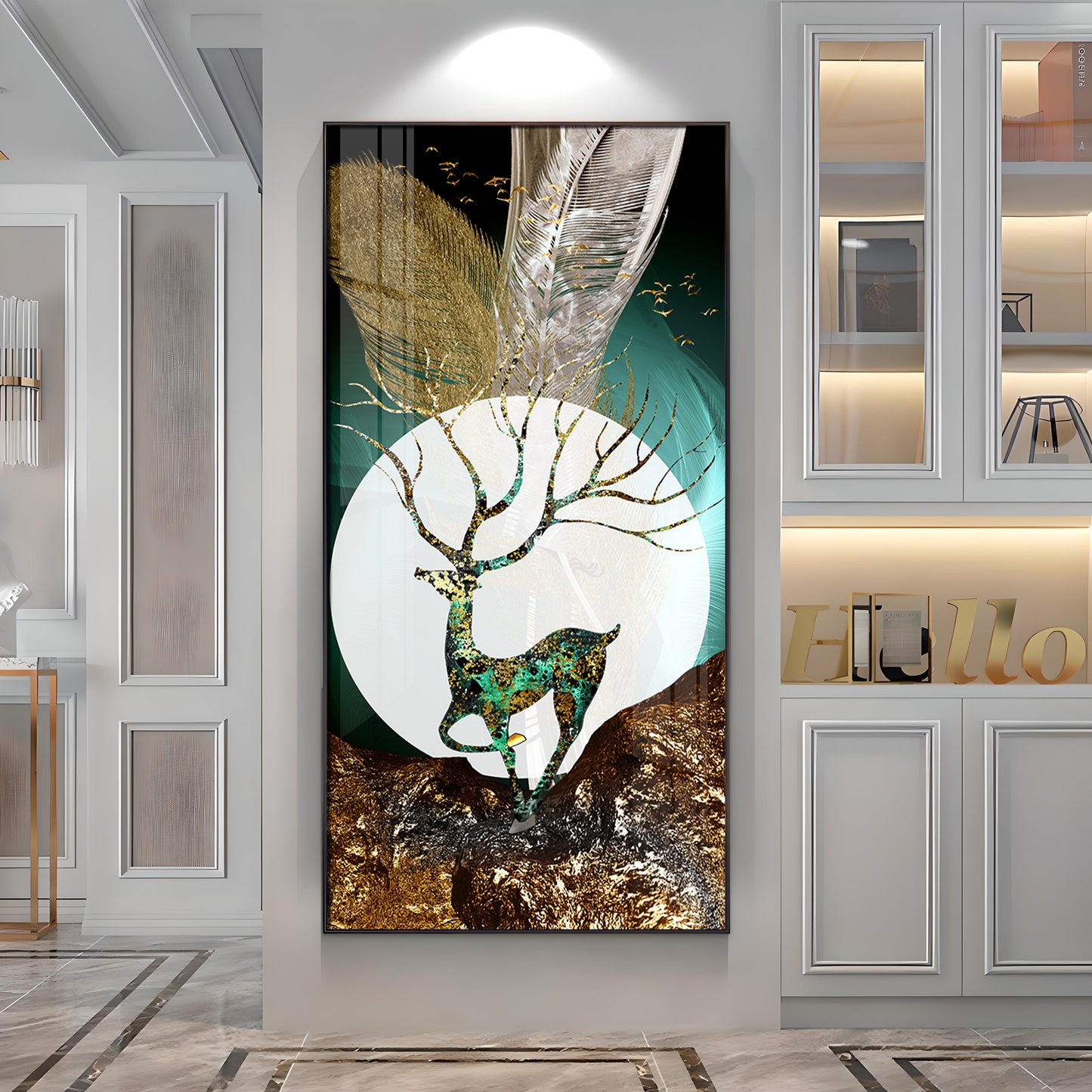 Majestic Deer Haven Premium Acrylic Vertical Wall Art