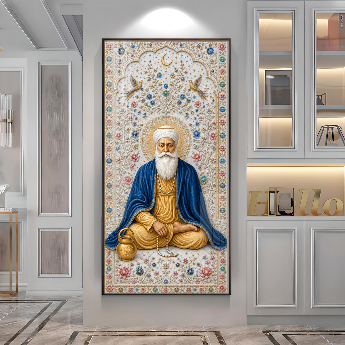Holy Guru Nanak Dev Ji Premium Acrylic Vertical Wall Art