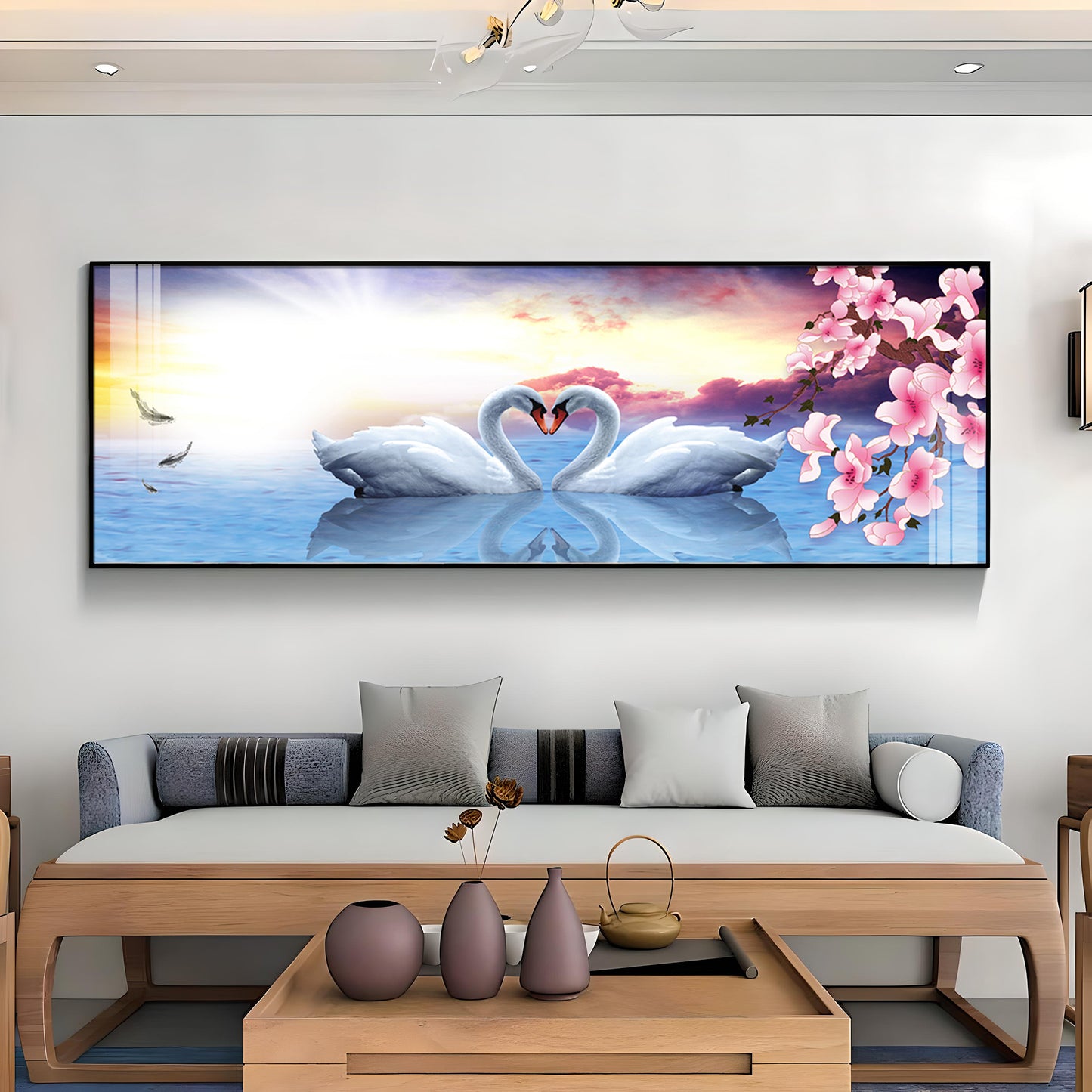 Love Of Swans Premium Acrylic Horizontal Wall Art