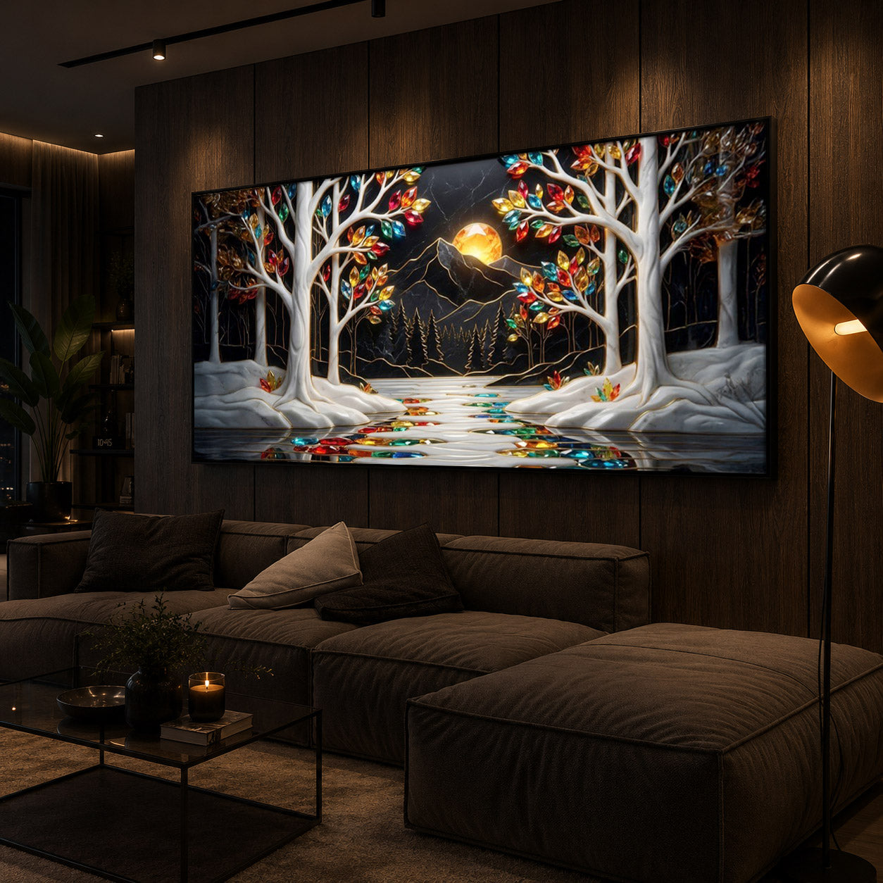 Tree Of Life Modern Luxury Backlight Horizontal Wall Art