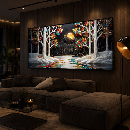 Tree Of Life Modern Luxury Backlight Horizontal Wall Art