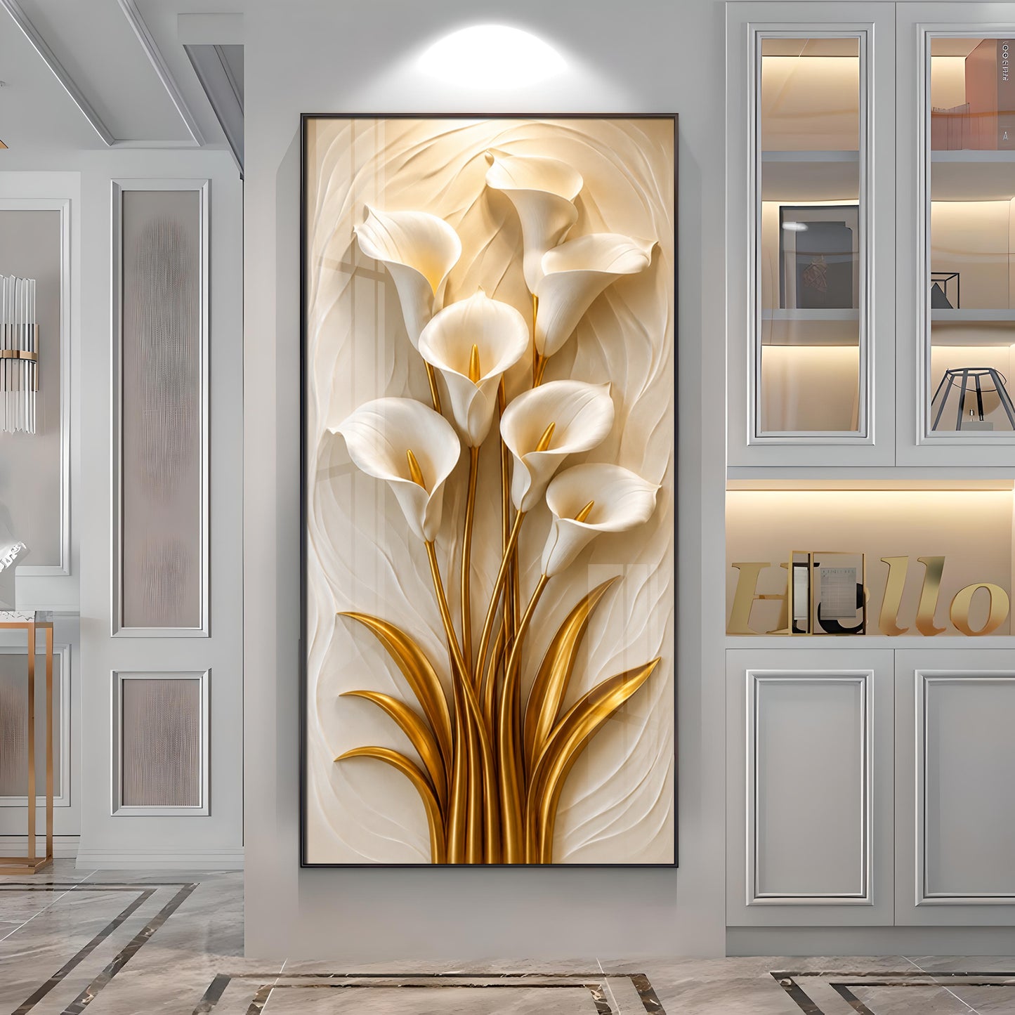 White Calla Lilies Flowers Premium Acrylic Vertical Wall Art