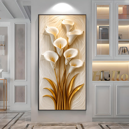 White Calla Lilies Flowers Premium Acrylic Vertical Wall Art