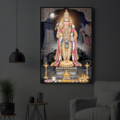 Lord Kartikeya Modern Luxury Backlight Vertical Wall Art