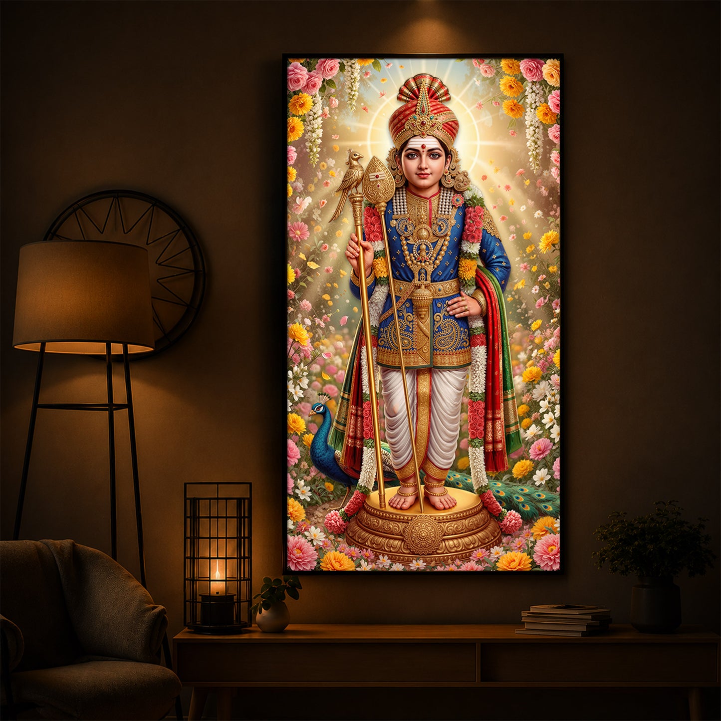 Murugan Ji Modern Luxury Backlight Vertical Wall Art