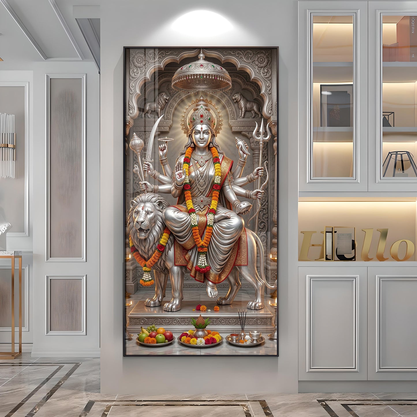 Divine Goddess Maa Durga Premium Acrylic Vertical Wall Art