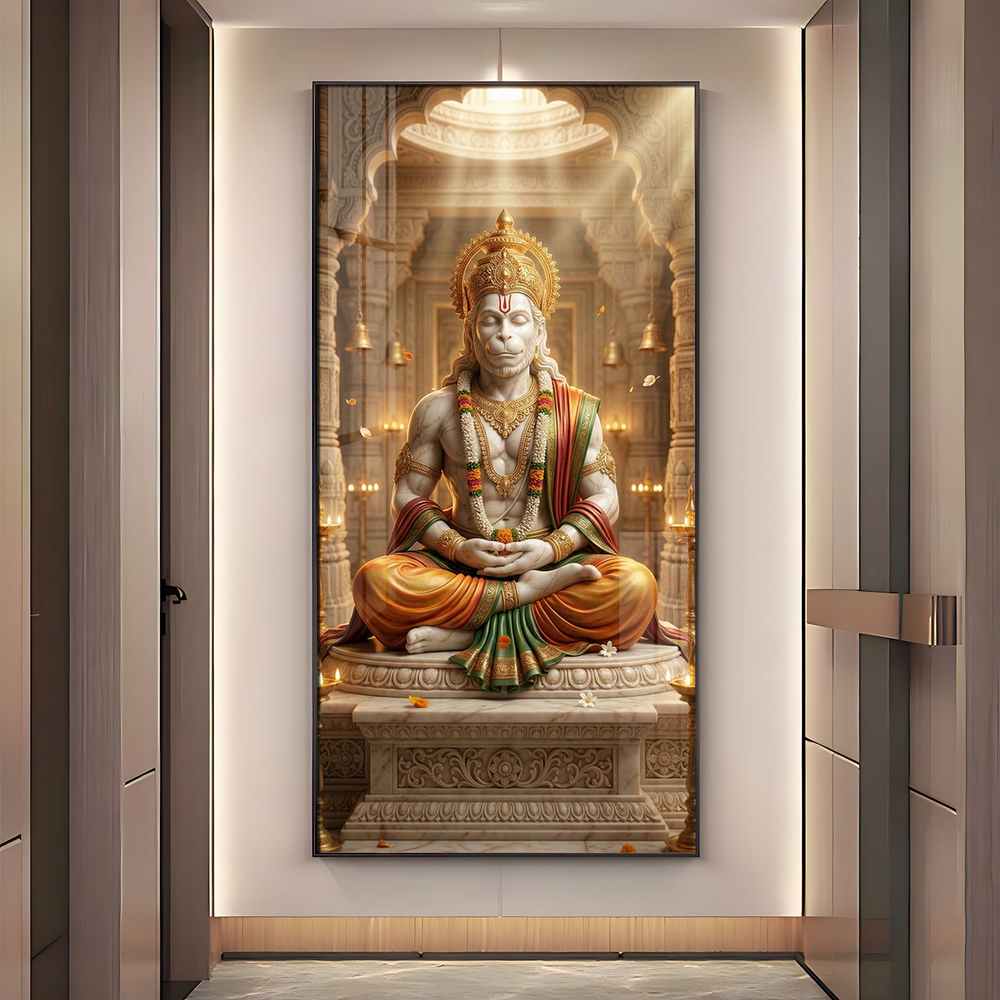 Divine Hanuman Ji Essence Premium Acrylic Vertical Wall Art