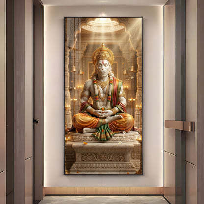 Divine Hanuman Ji Essence Premium Acrylic Vertical Wall Art