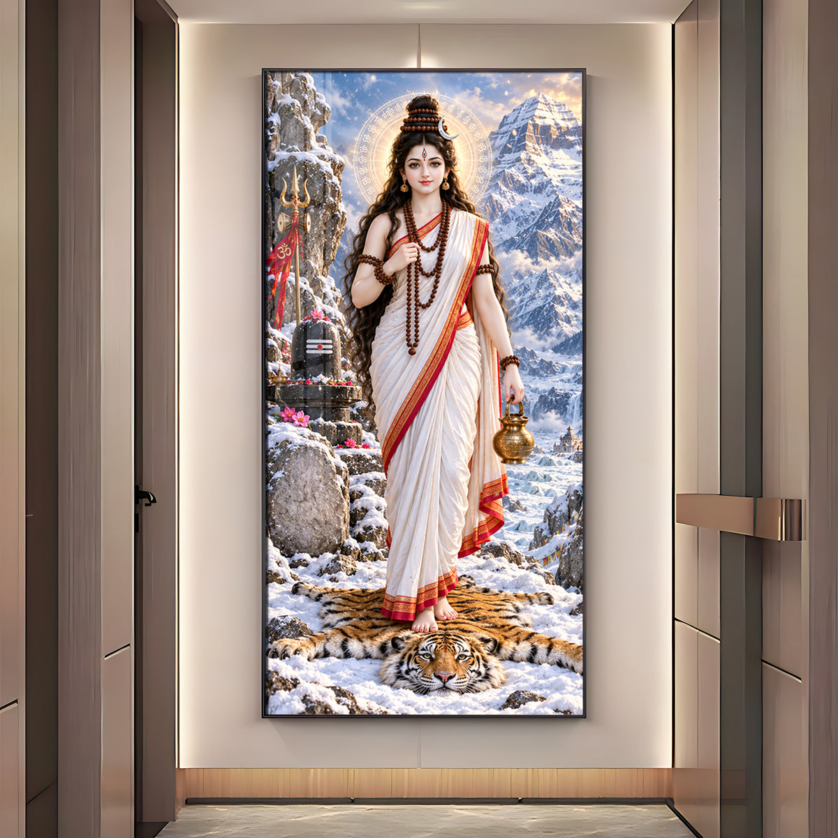 Divine Brahmacharini Mata Premium Acrylic Vertical Wall Art