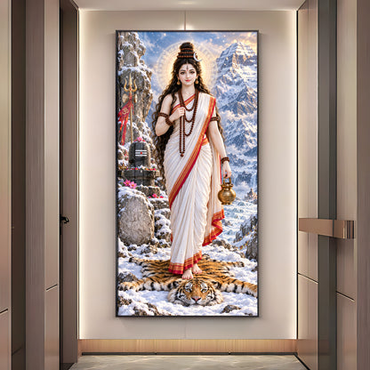 Divine Brahmacharini Mata Premium Acrylic Vertical Wall Art