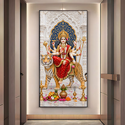 Elegant Durga Mata Premium Acrylic Vertical Wall Art