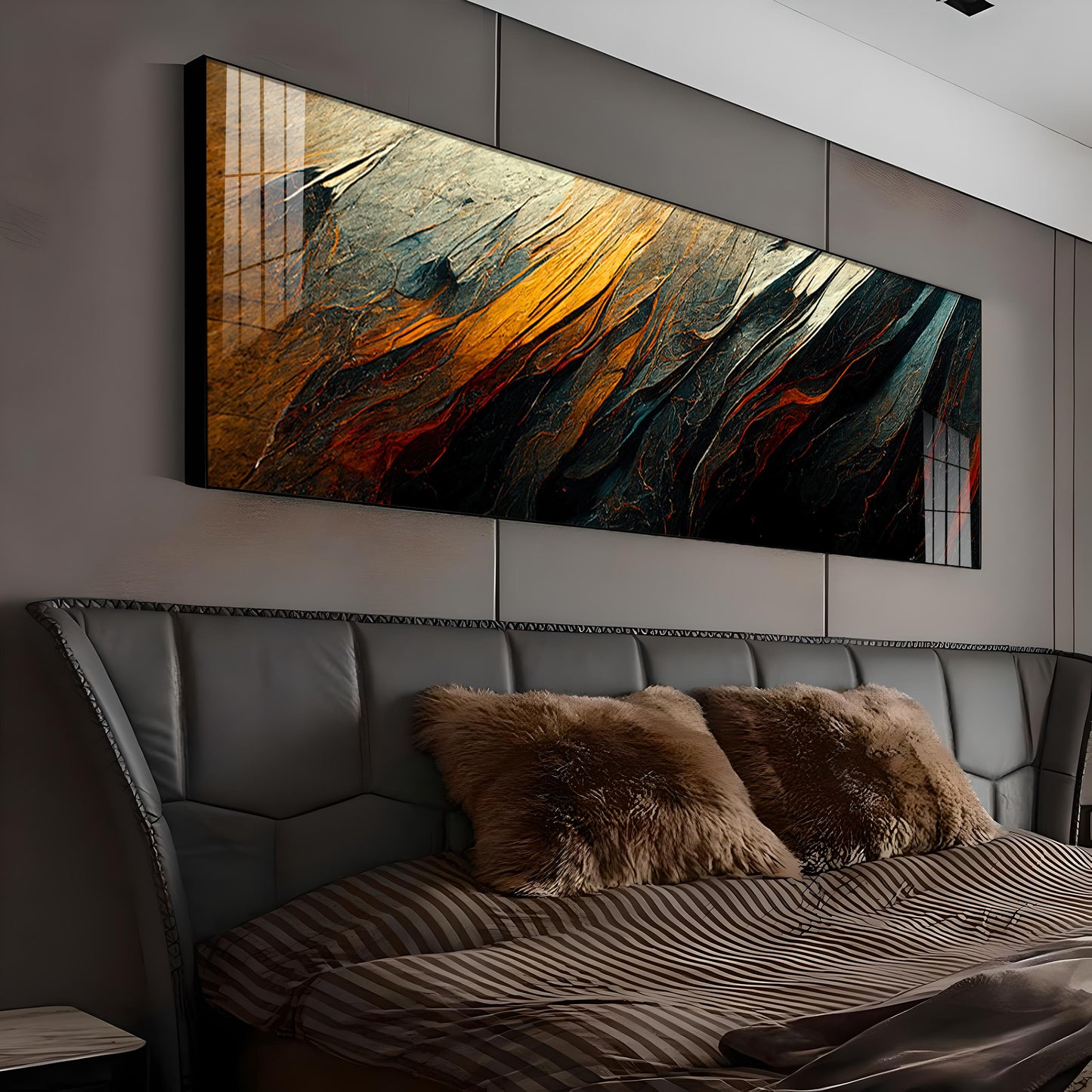 Ember Color Flow Premium Acrylic Horizontal Wall Art