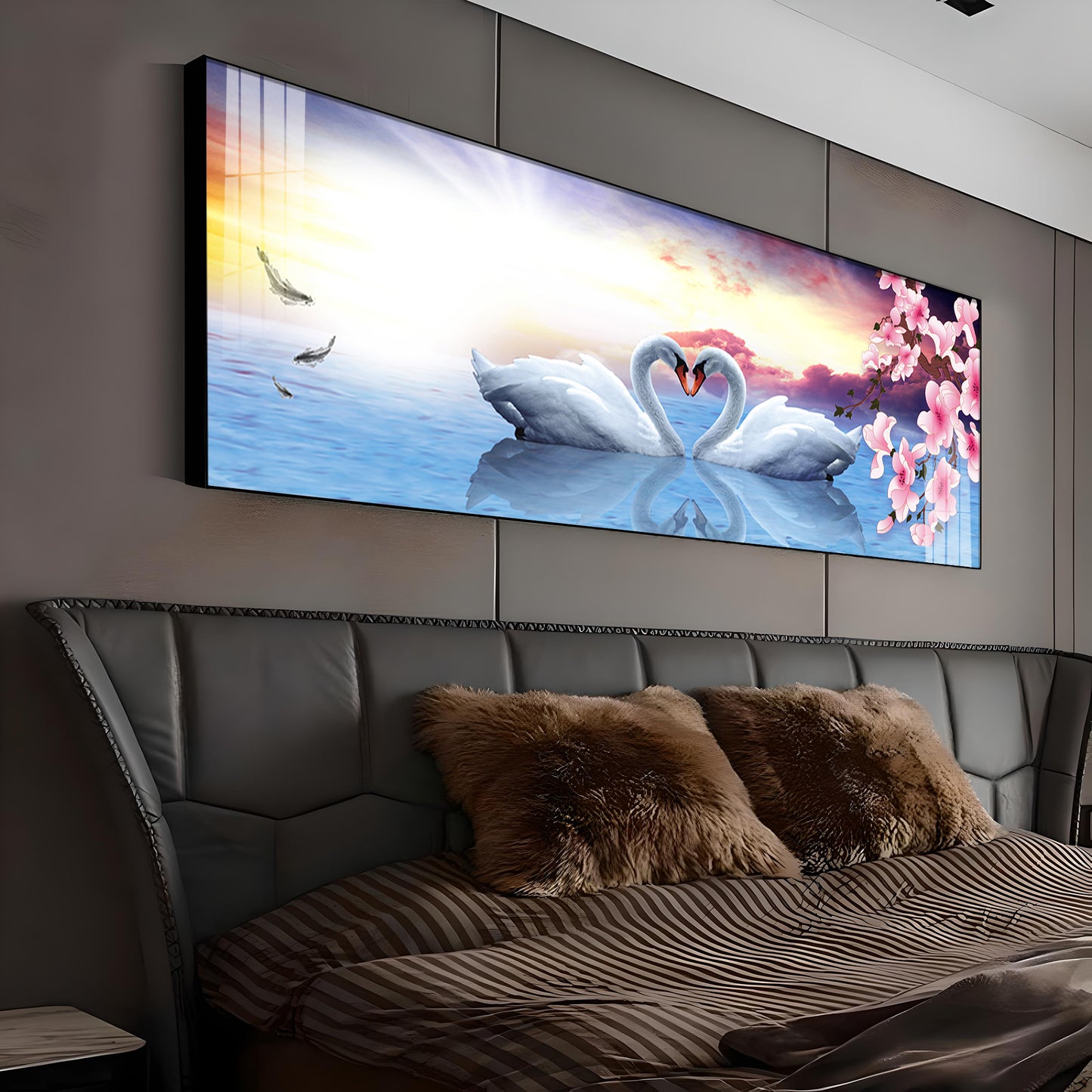 Love Of Swans Premium Acrylic Horizontal Wall Art