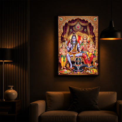 Namah Shivay Modern Luxury Backlight Vertical Wall Art
