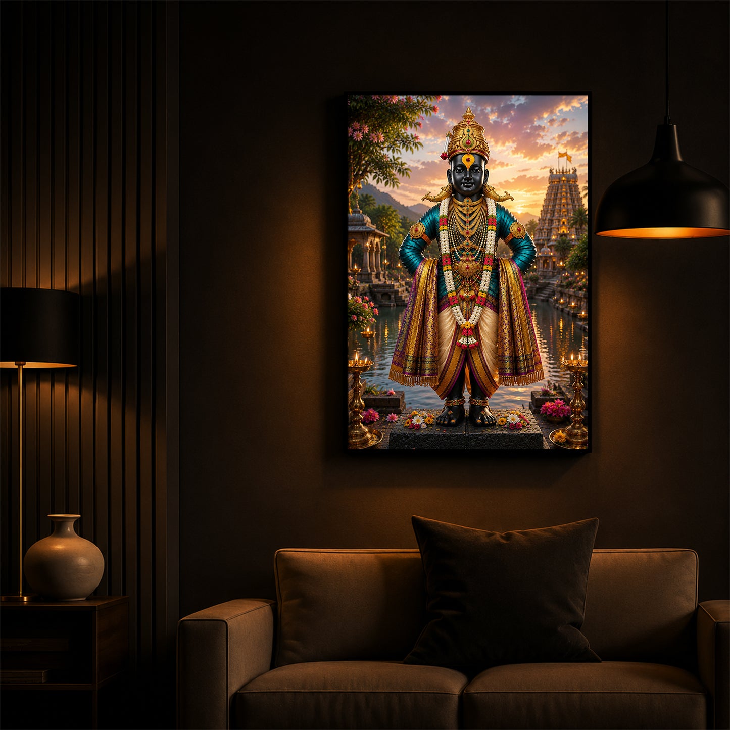 Lord Vitthal Modern Luxury Backlight Vertical Wall Art