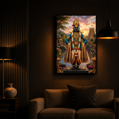 Lord Vitthal Modern Luxury Backlight Vertical Wall Art