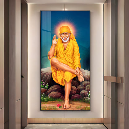Shirdi Sai Baba Premium Acrylic Vertical Wall Art