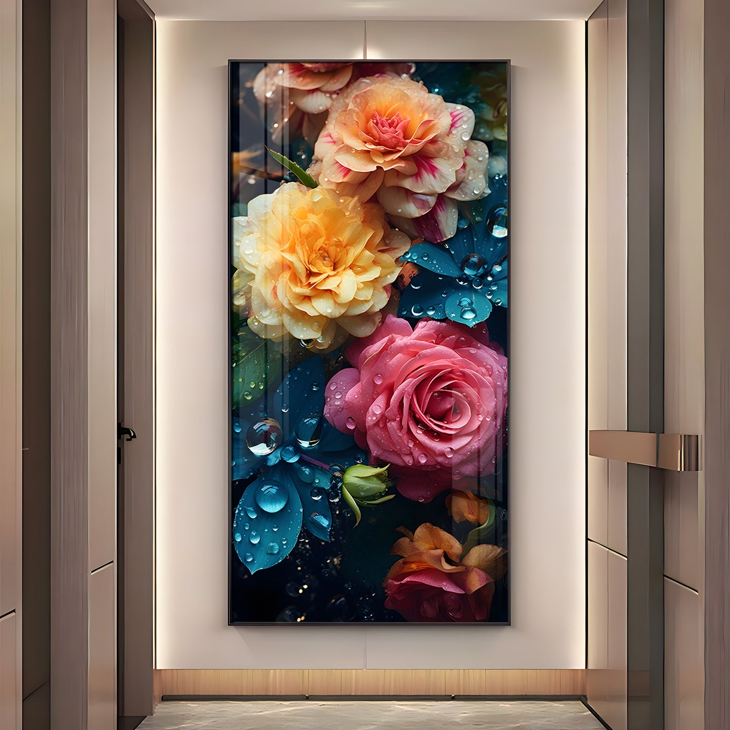 Colorful Flowers Premium Acrylic Vertical Wall Art