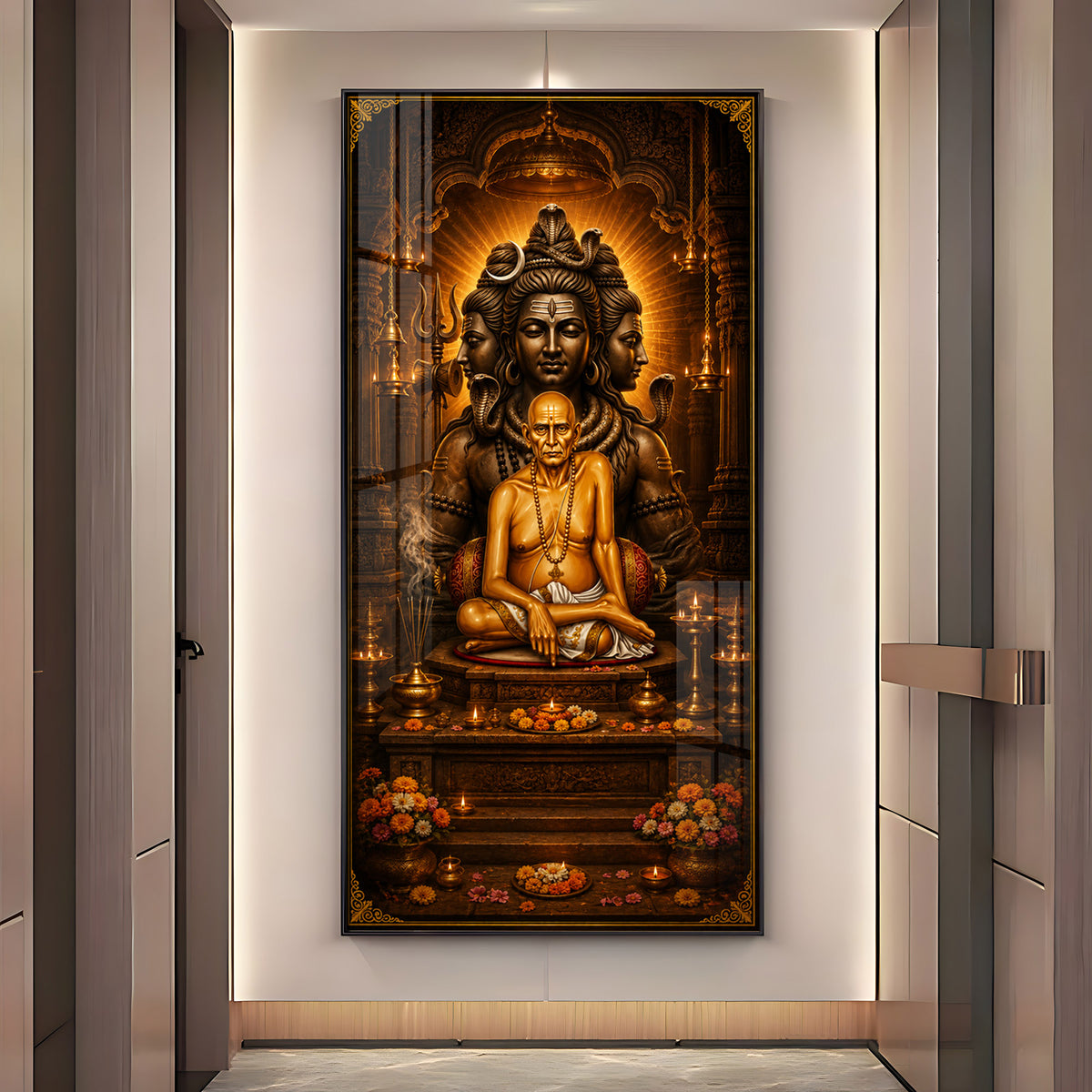 Sacred Swami Samarth Premium Acrylic Vertical Wall Art