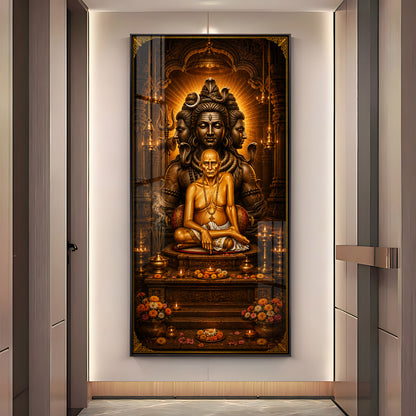 Sacred Swami Samarth Premium Acrylic Vertical Wall Art