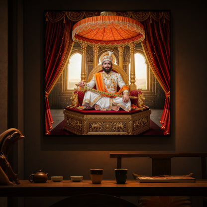 Rajyabhishek of Chattrapati Shivaji Maharaj Modern Luxury Backlight Square Wall Art