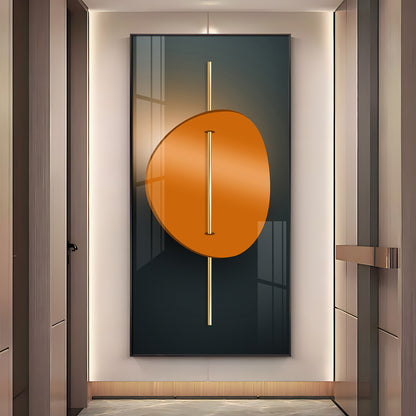 Abstract Orange Moon Premium Acrylic Vertical Wall Art